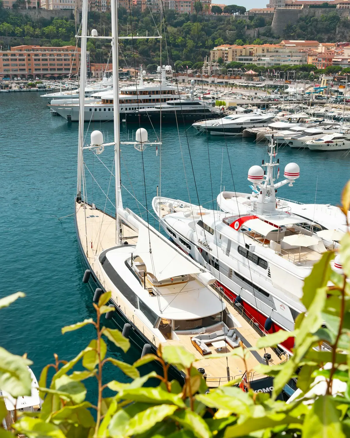 Sailing yachts moored in Port Hercule